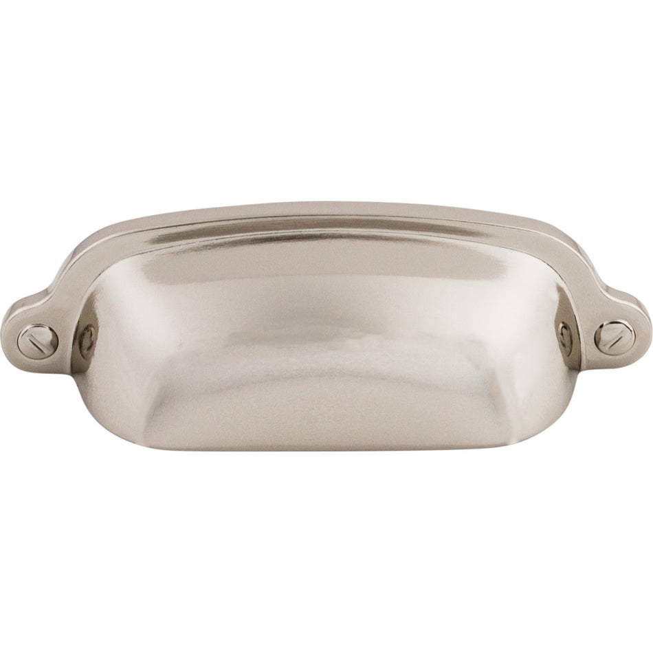 Top Knobs M1301: 2-9/16" cc Charlotte Cup Cabinet Pull - Polished Nickel