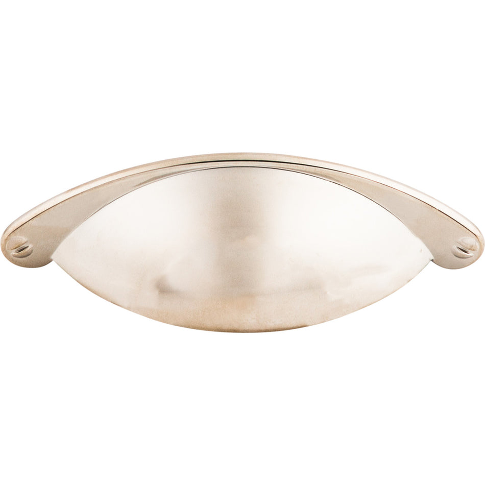 Top Knobs M1302: 2-1/2" cc Arendal Cup Cabinet Pull - Polished Nickel