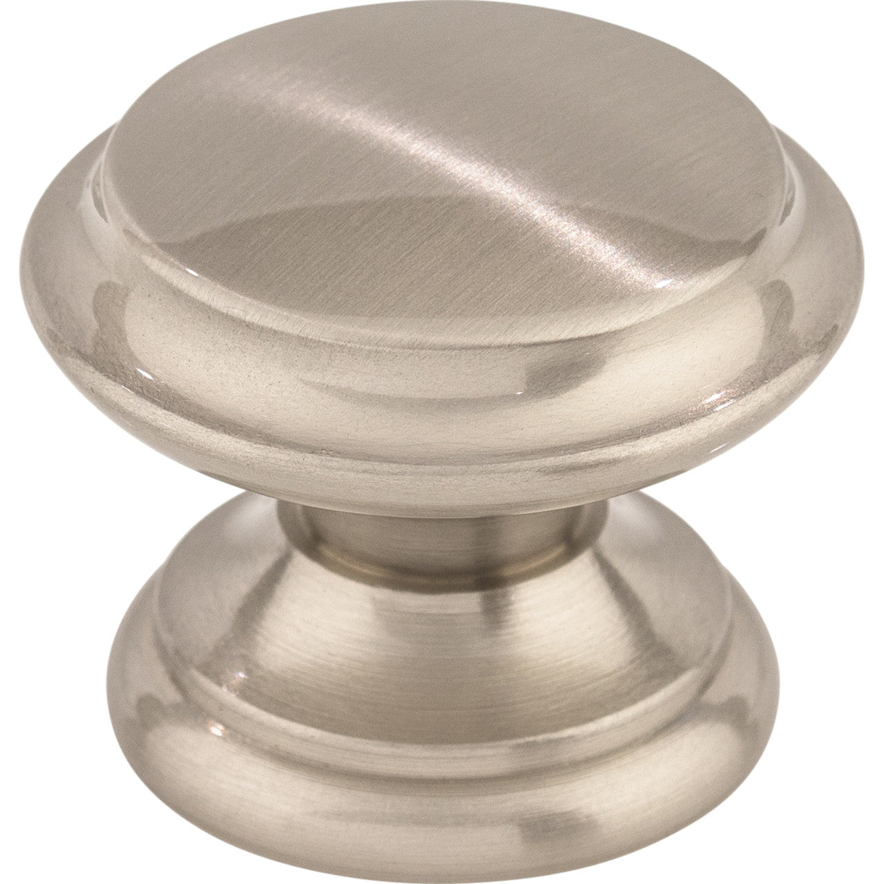 Top Knobs M1303: 1-3/8" Asbury Flat Top Round Cabinet Knob - Brushed Satin Nickel