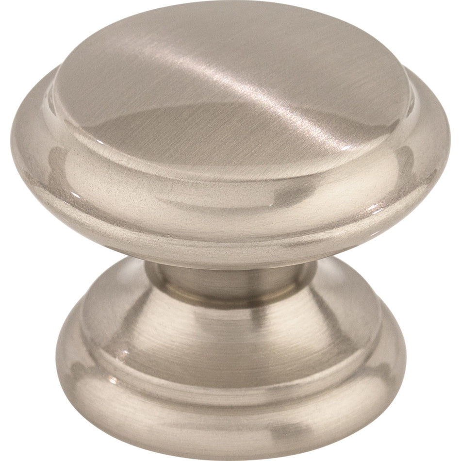 Top Knobs M1303: 1-3/8" Asbury Flat Top Round Cabinet Knob - Brushed Satin Nickel
