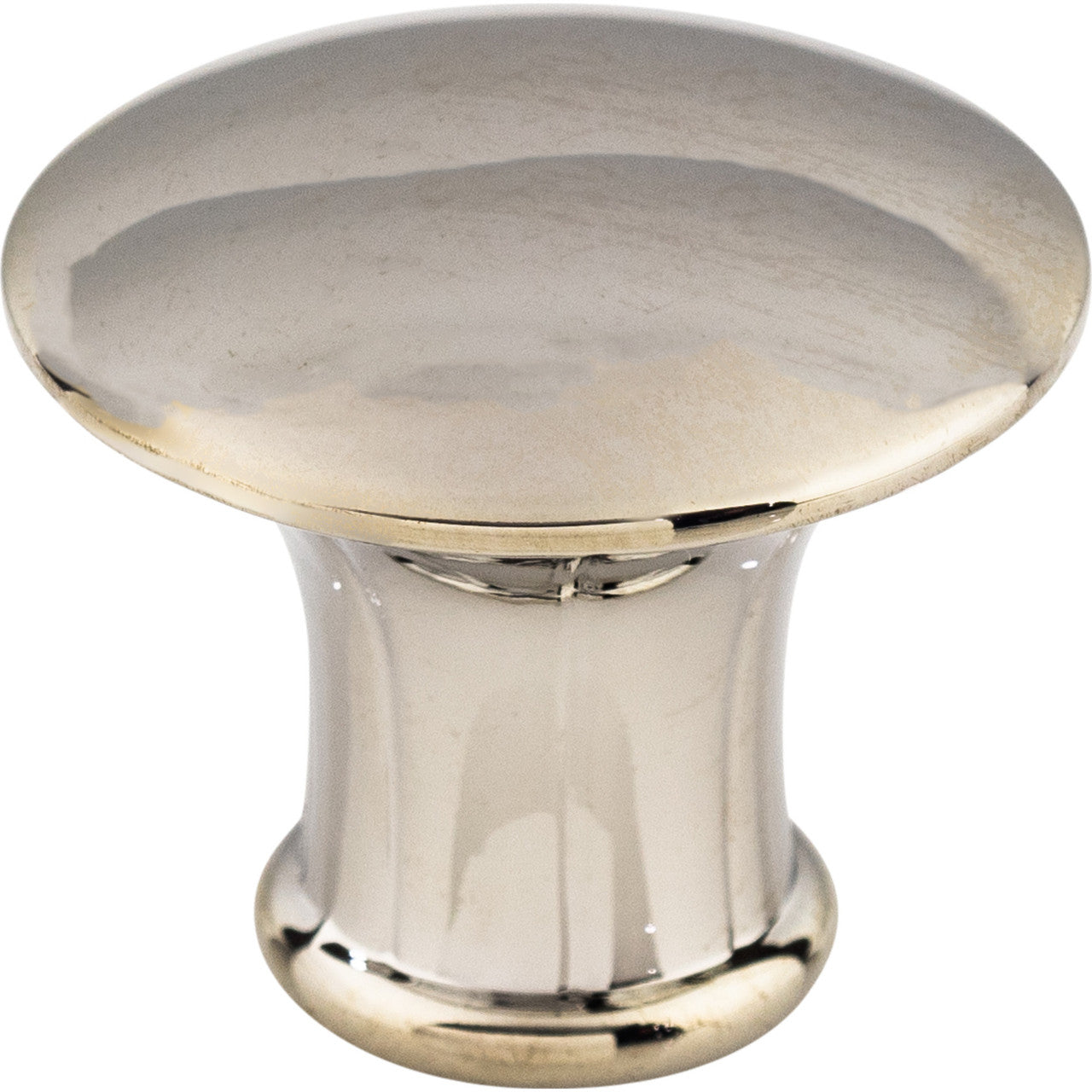 Top Knobs M1307: 1-1/4" Lund Round Cabinet Knob - Polished Nickel