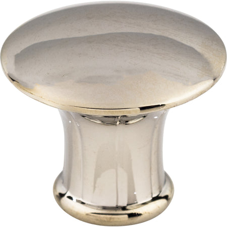 Top Knobs M1307: 1-1/4" Lund Round Cabinet Knob - Polished Nickel