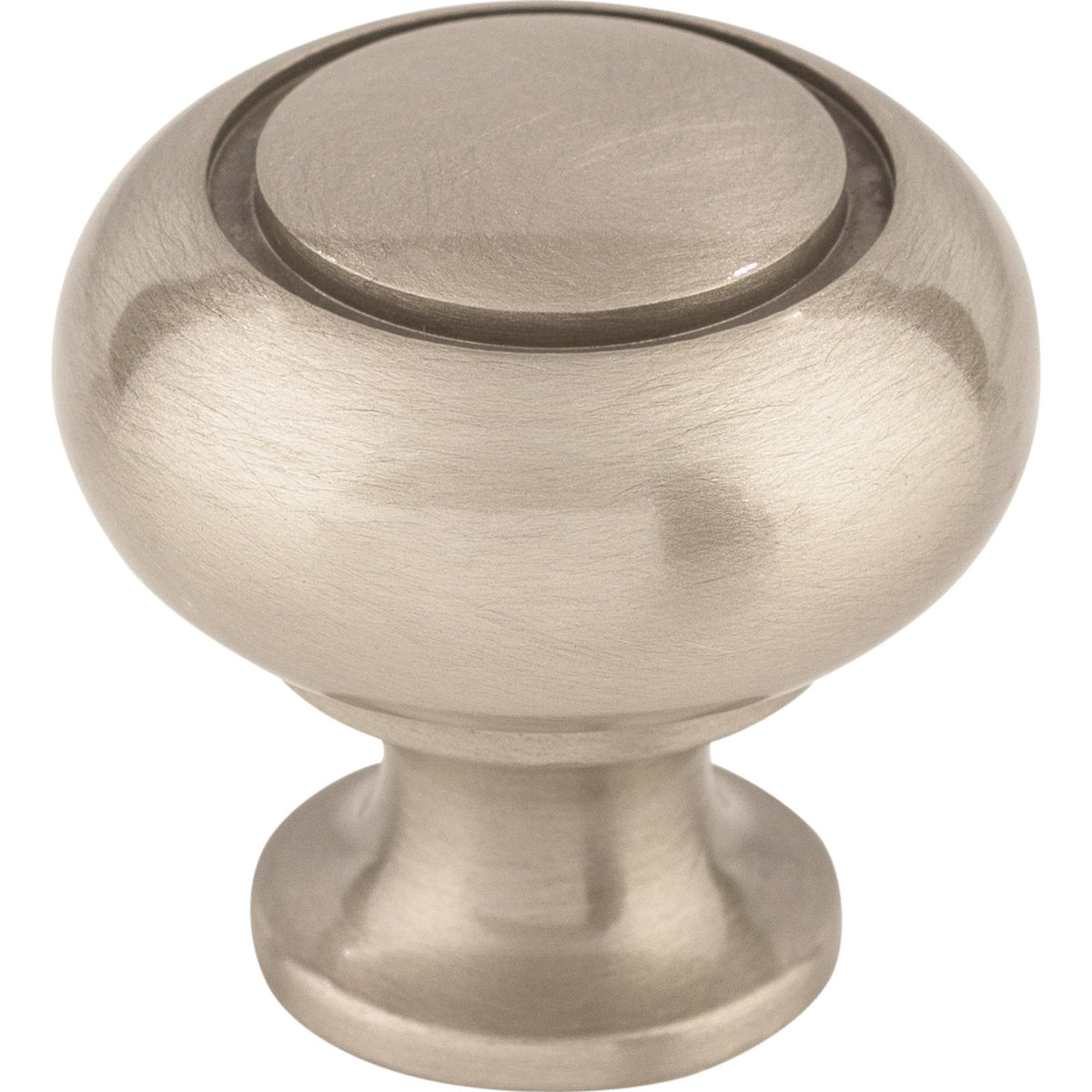 Top Knobs M1308: 1-1/4" Asbury Flat Top Round Cabinet Knob - Brushed Satin Nickel