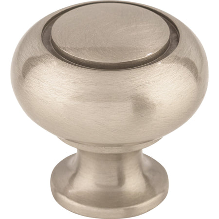 Top Knobs M1308: 1-1/4" Asbury Flat Top Round Cabinet Knob - Brushed Satin Nickel