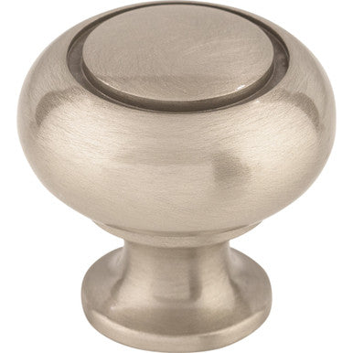 Top Knobs M1308: 1-1/4" Asbury Flat Top Round Cabinet Knob - Brushed Satin Nickel