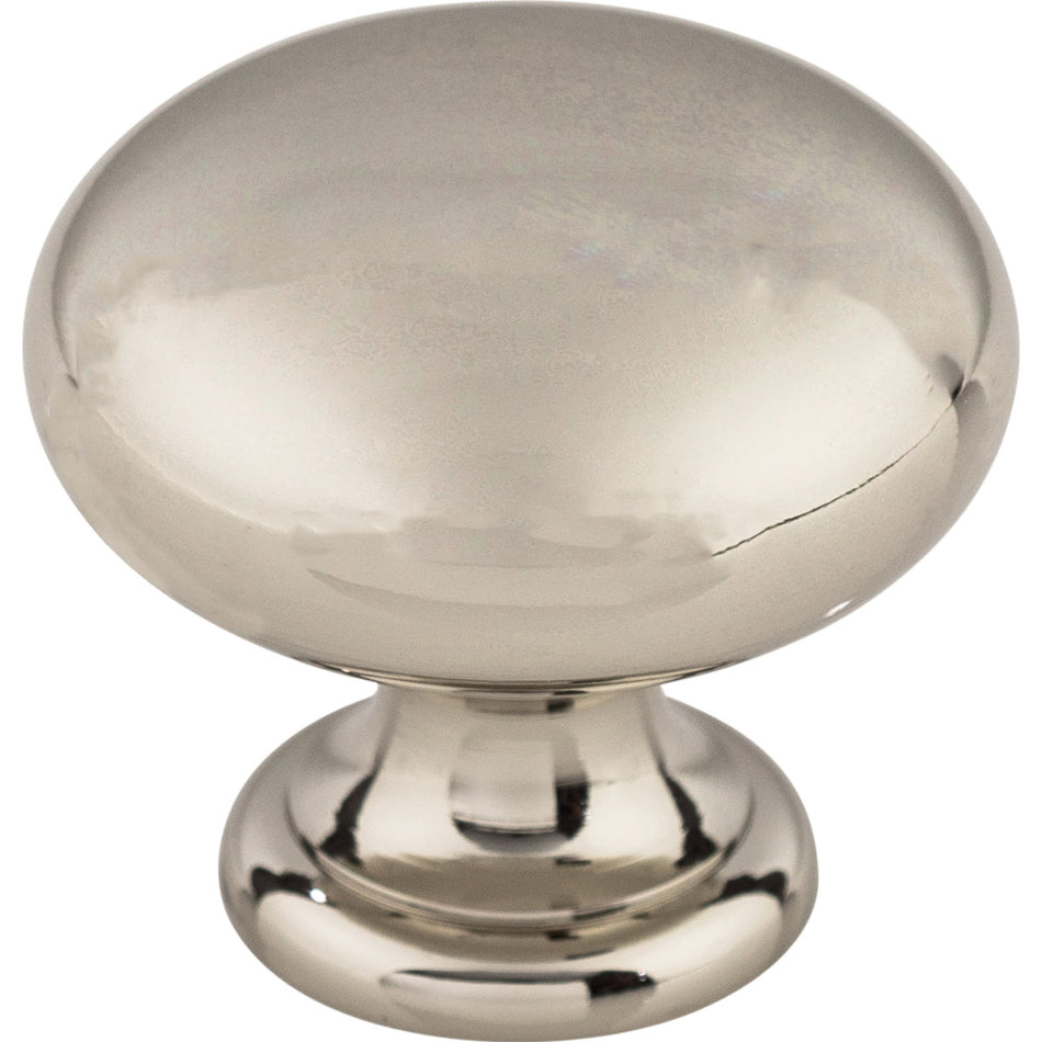 Top Knobs M1312: 1-1/4" Asbury Mushroom Cabinet Knob - Polished Nickel