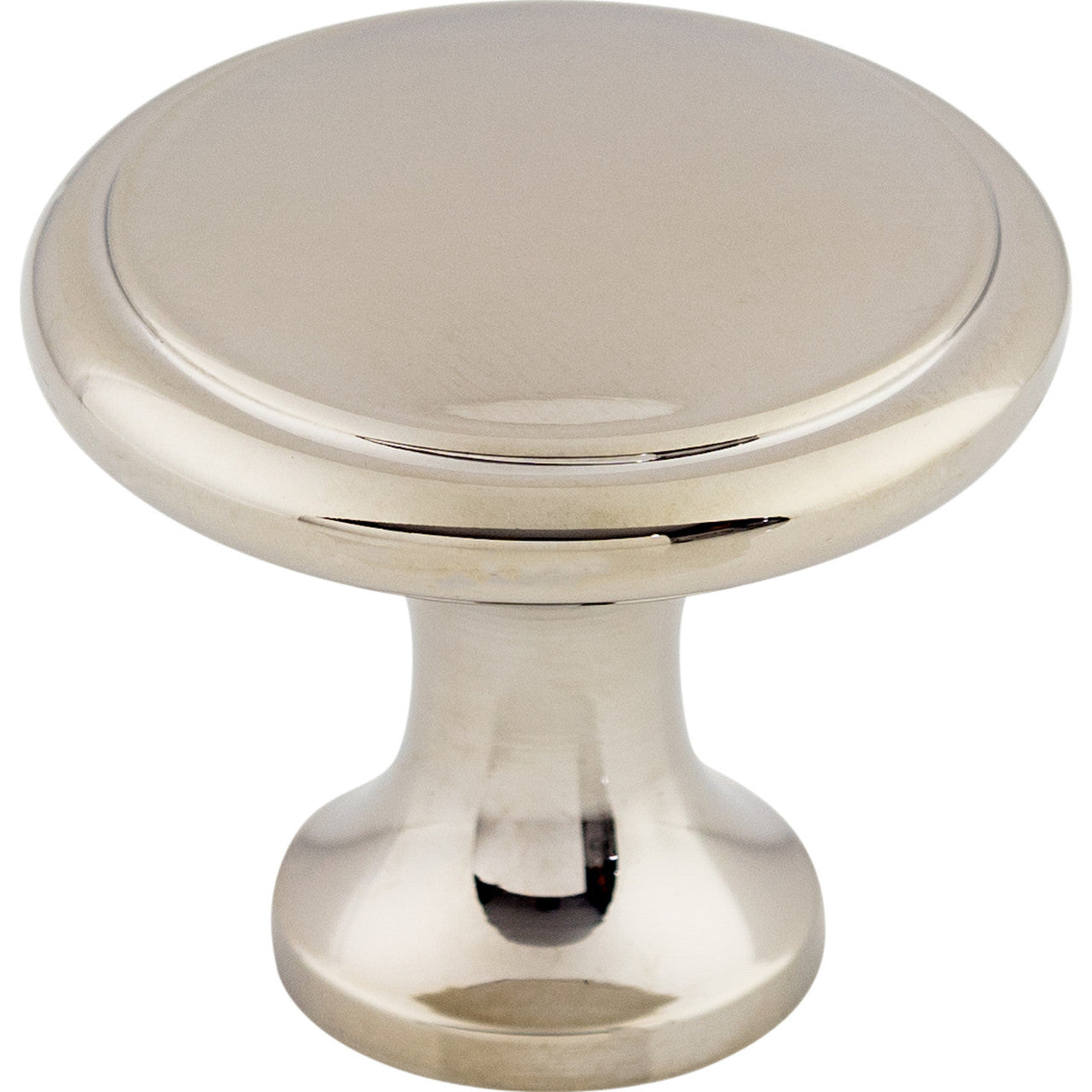 Top Knobs M1317: 1-1/8" Asbury Round Cabinet Knob - Polished Nickel