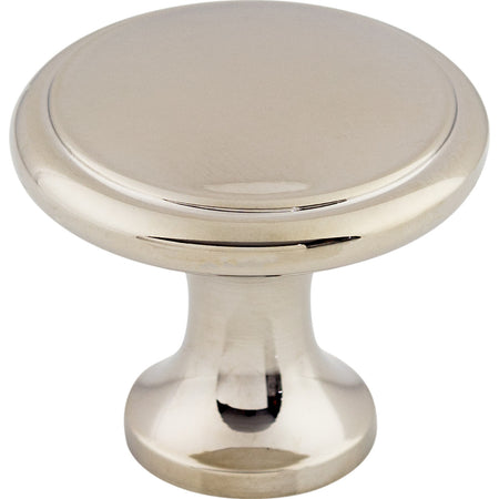 Top Knobs M1317: 1-1/8" Asbury Round Cabinet Knob - Polished Nickel