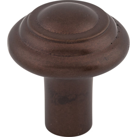 Top Knobs M1473: 1-1/4" Aspen Round Button Cabinet Knob - Mahogany Bronze