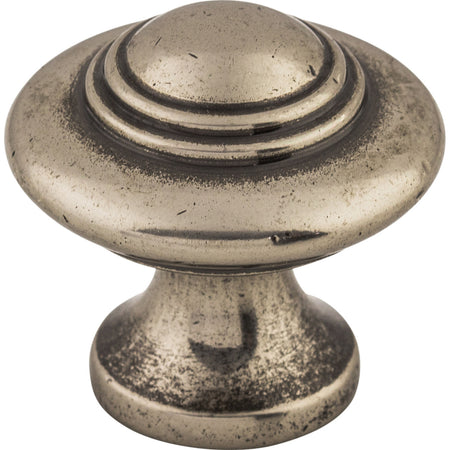 Top Knobs M14: 1-1/4" Ascot Round Cabinet Knob - Pewter Antique