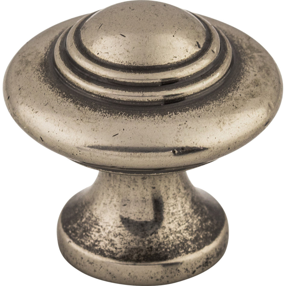 Top Knobs M14: 1-1/4" Ascot Round Cabinet Knob - Pewter Antique