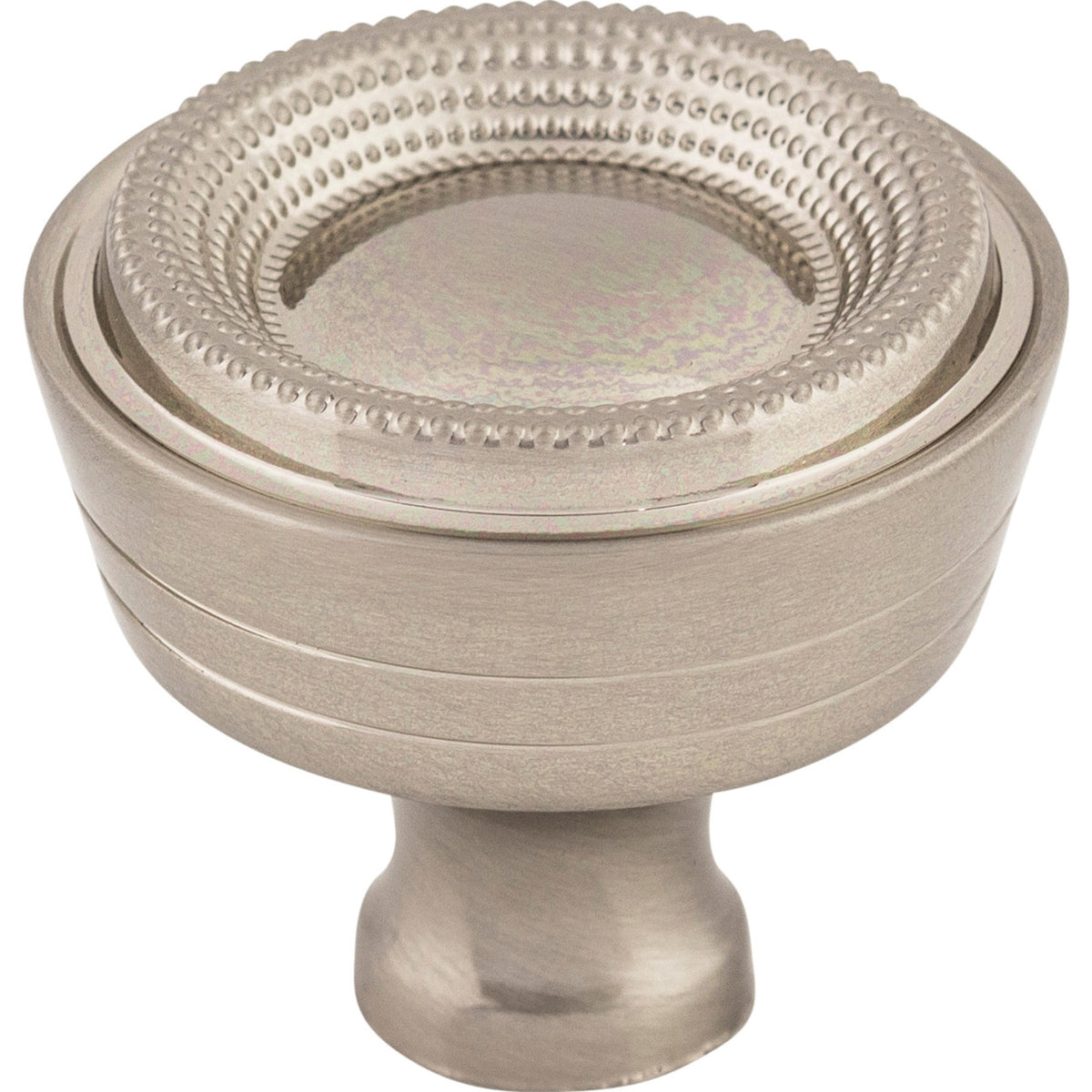 Top Knobs M1594: 1-5/16" Edwardian Beaded Round Cabinet Knob - Brushed Satin Nickel