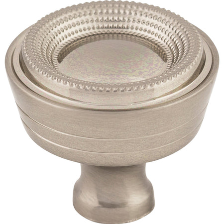 Top Knobs M1594: 1-5/16" Edwardian Beaded Round Cabinet Knob - Brushed Satin Nickel
