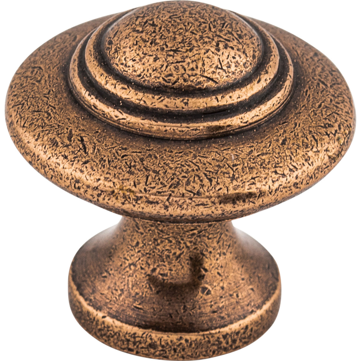 Top Knobs M15: 1-1/4" Ascot Round Cabinet Knob - Old English Copper