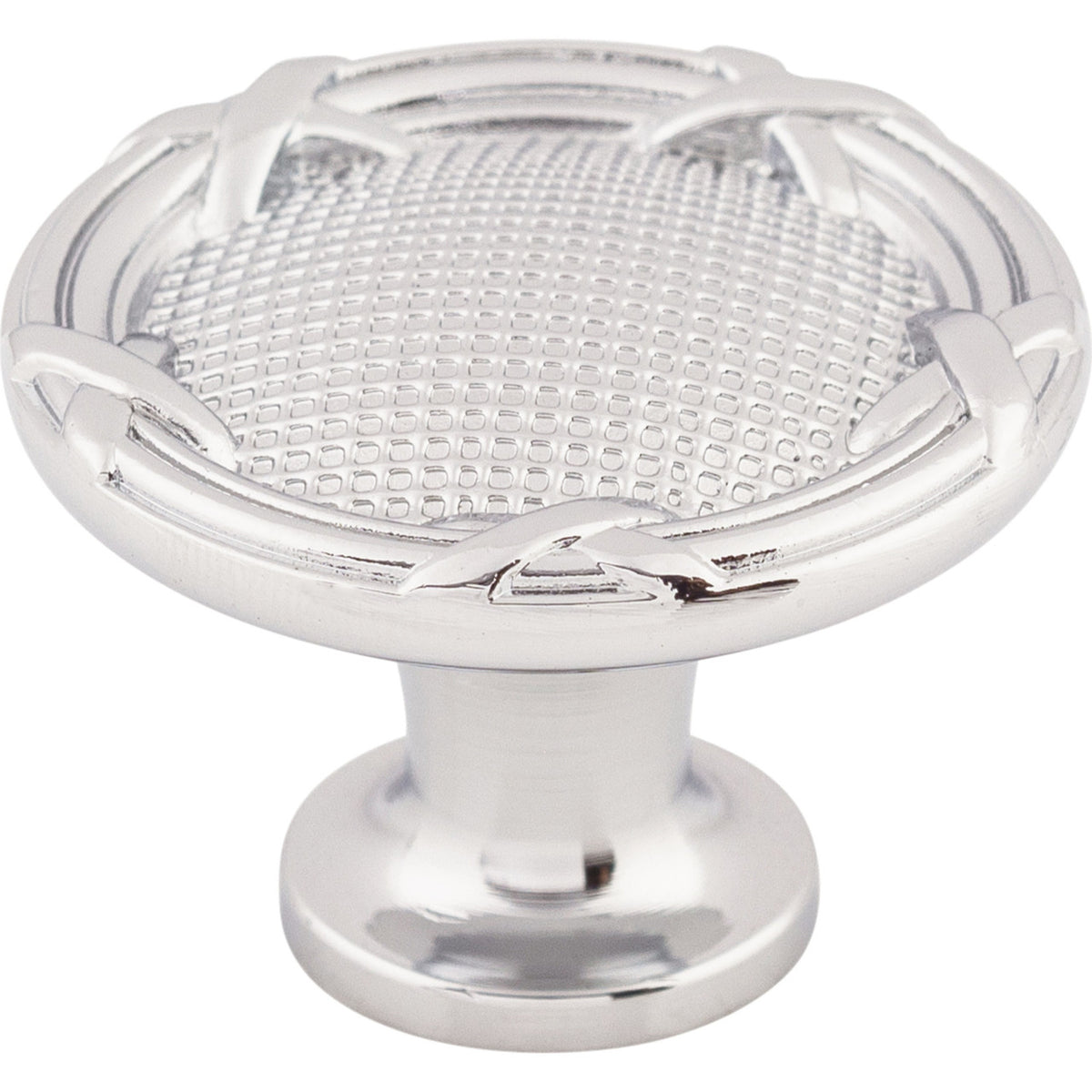Top Knobs M1618: 1-1/4" Ribbon & Reed Round Cabinet Knob - Polished Chrome