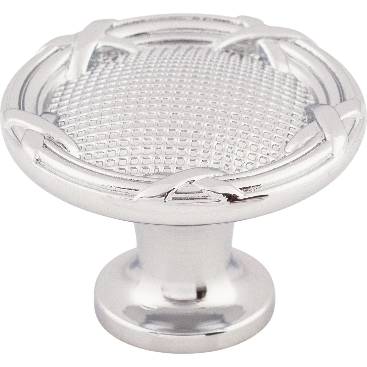 Top Knobs M1618: 1-1/4" Ribbon & Reed Round Cabinet Knob - Polished Chrome