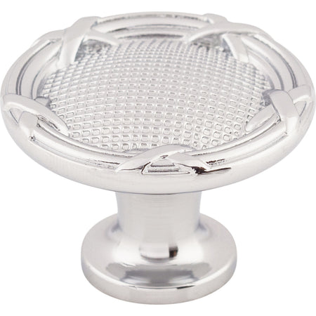 Top Knobs M1618: 1-1/4" Ribbon & Reed Round Cabinet Knob - Polished Chrome