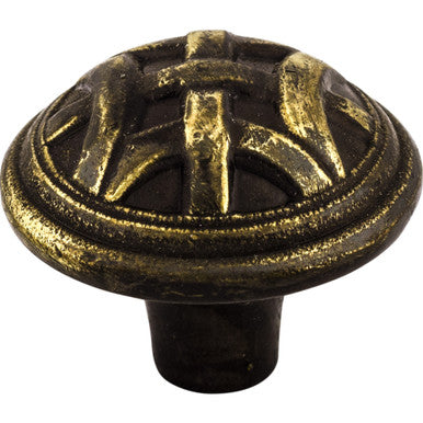 Top Knobs M161: 1-1/4" Celtic Round Cabinet Knob - Dark Antique Brass