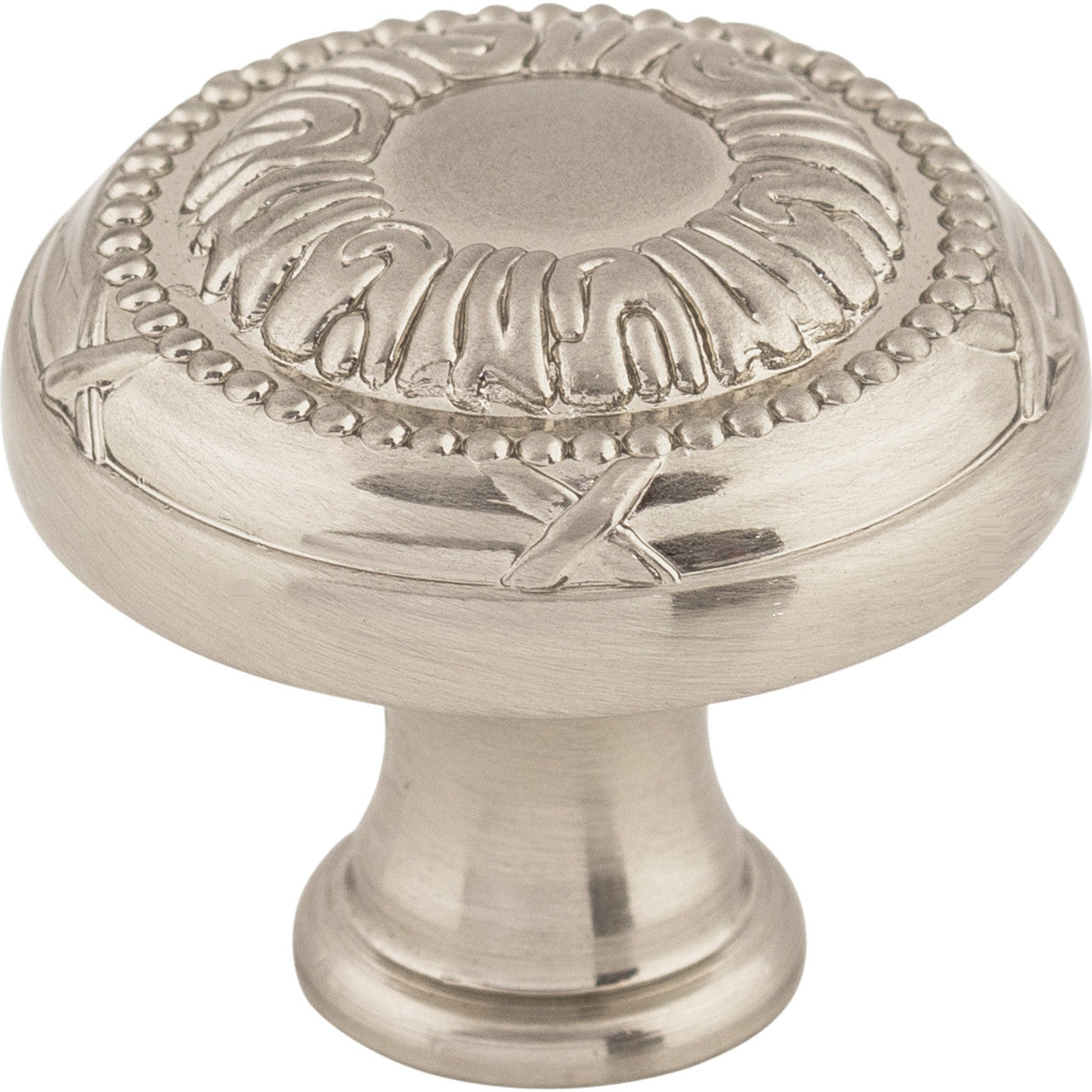 Top Knobs M1621: 1-1/4" Ribbon Round Cabinet Knob - Brushed Satin Nickel