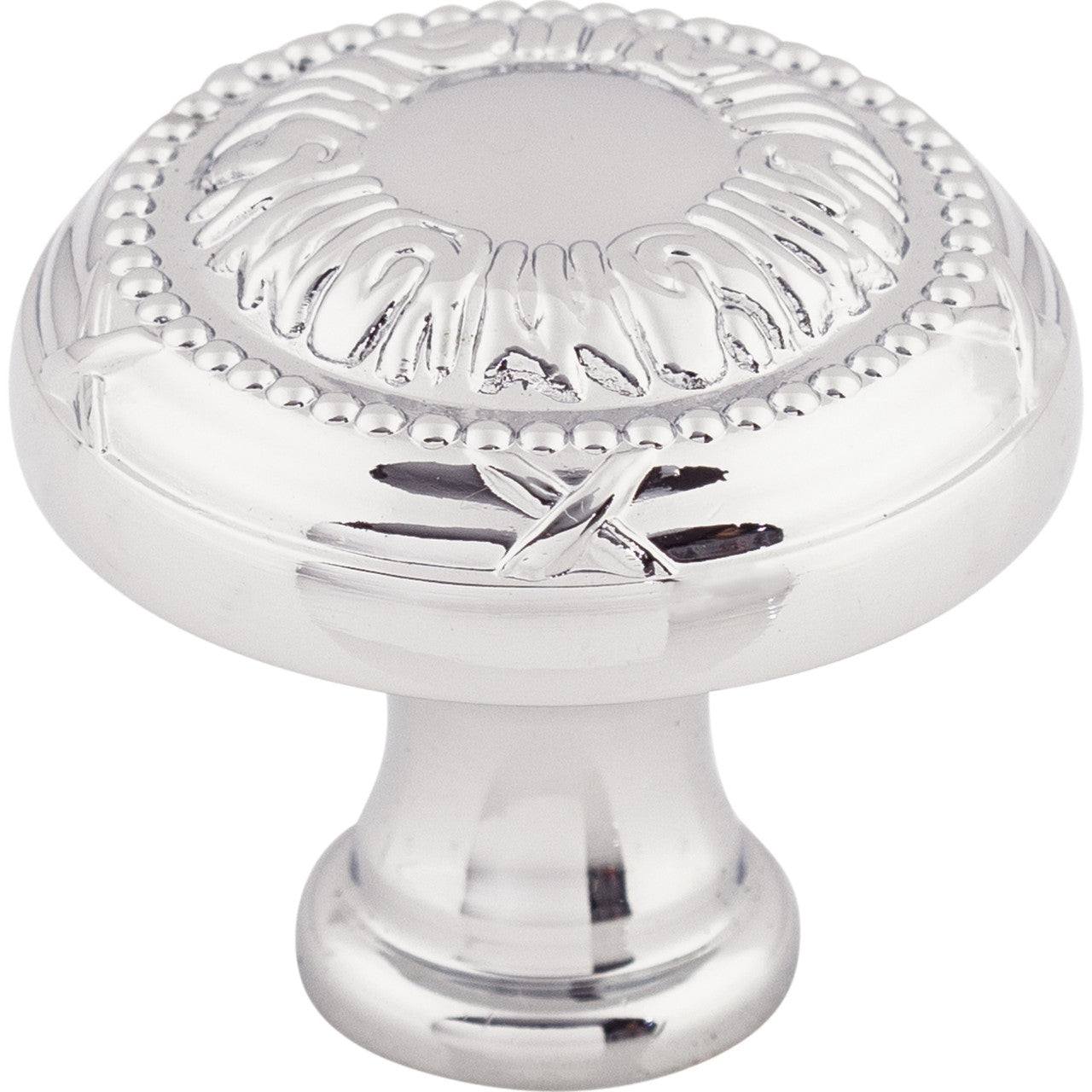 Top Knobs M1622: 1-1/4" Ribbon Round Cabinet Knob - Polished Chrome