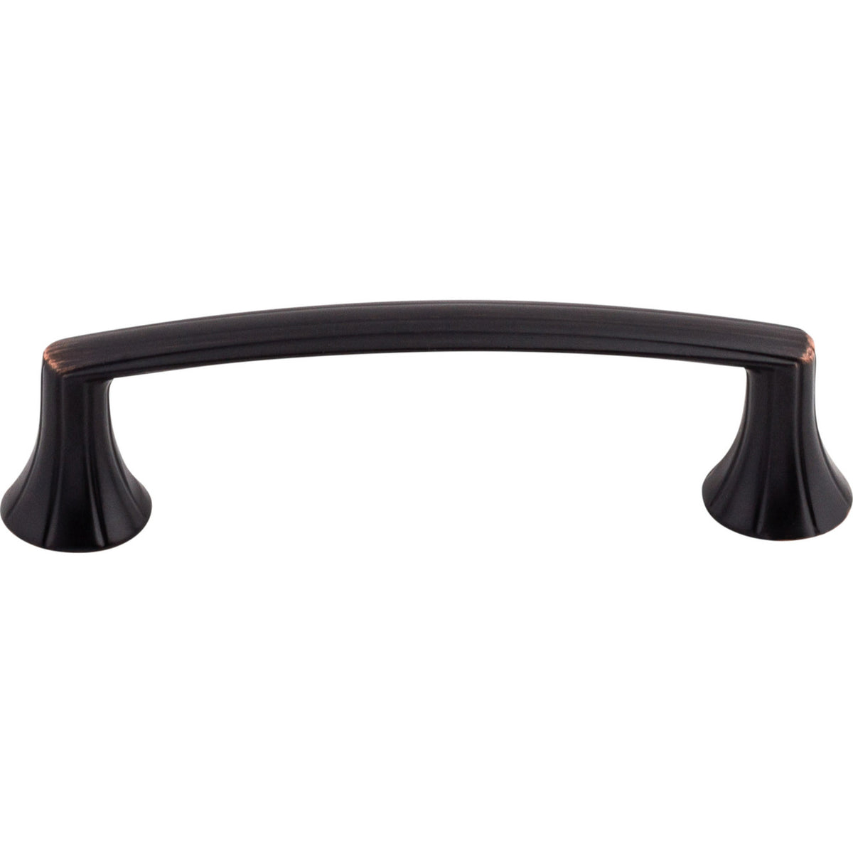 Top Knobs M1637: 3-3/4" cc Rue Curved Bar Cabinet Pull - Tuscan Bronze
