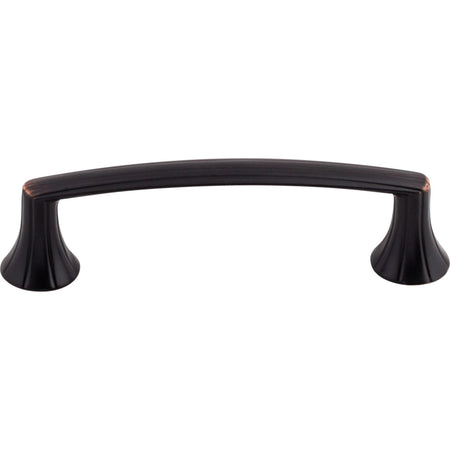 Top Knobs M1637: 3-3/4" cc Rue Curved Bar Cabinet Pull - Tuscan Bronze
