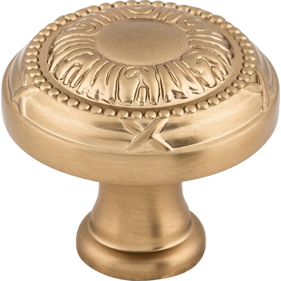 Top Knobs M1645: 1-1/4" Ribbon Round Cabinet Knob - Brushed Bronze
