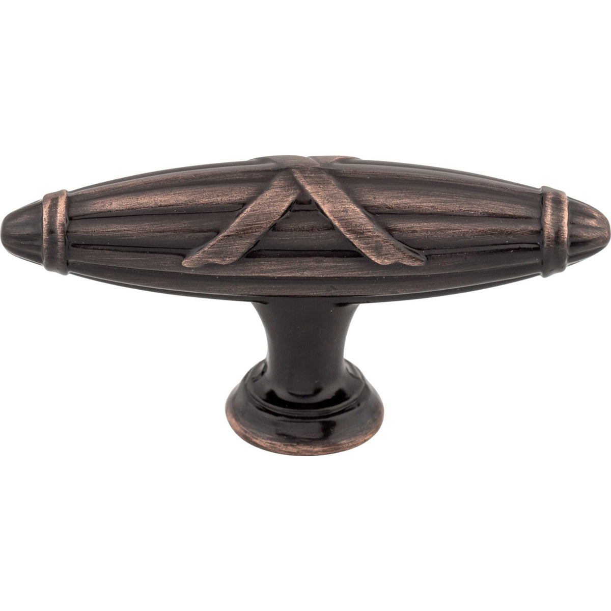 Top Knobs M1646: 2-3/4" Ribbon & Reed T-Bar Cabinet Knob - Tuscan Bronze