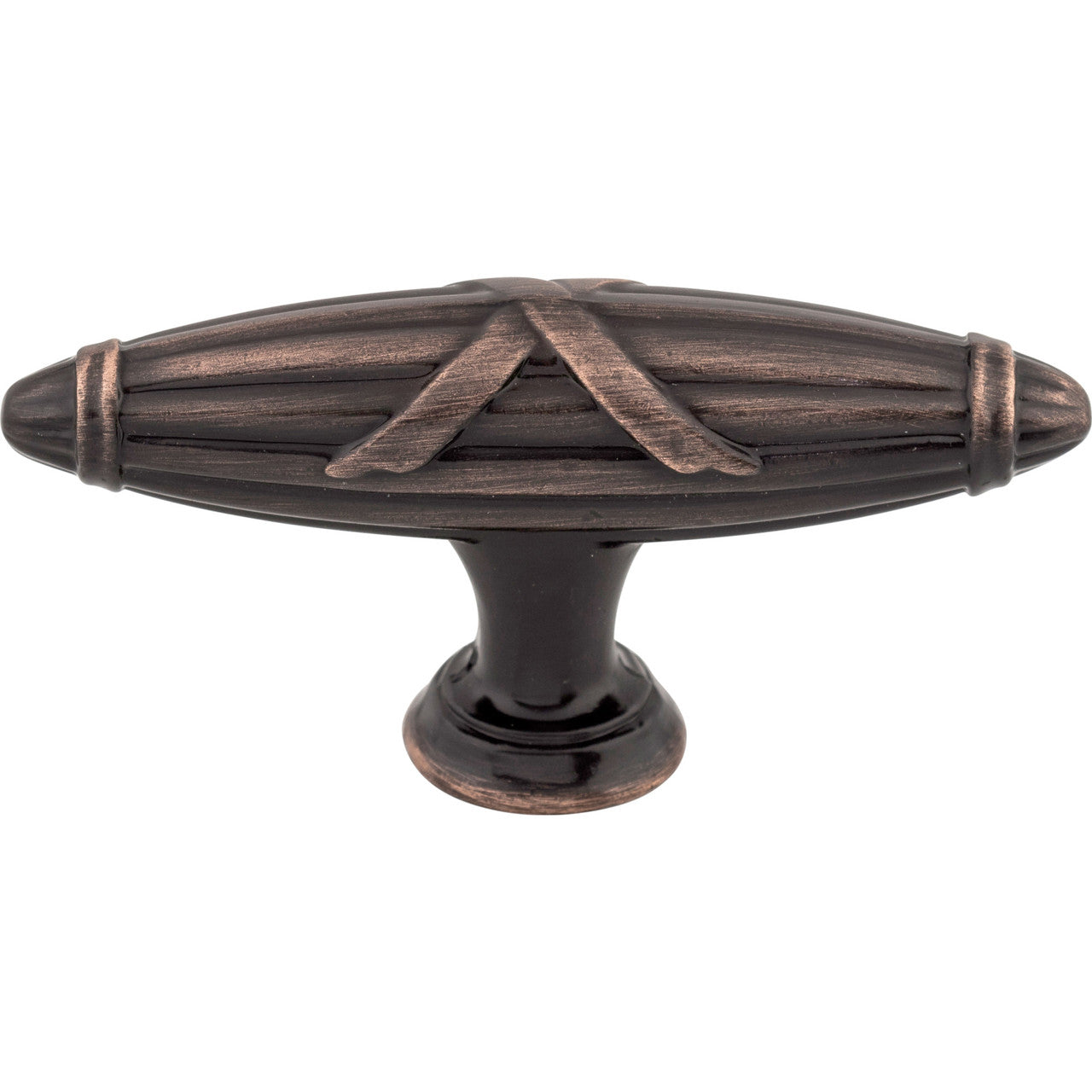 Top Knobs M1646: 2-3/4" Ribbon & Reed T-Bar Cabinet Knob - Tuscan Bronze