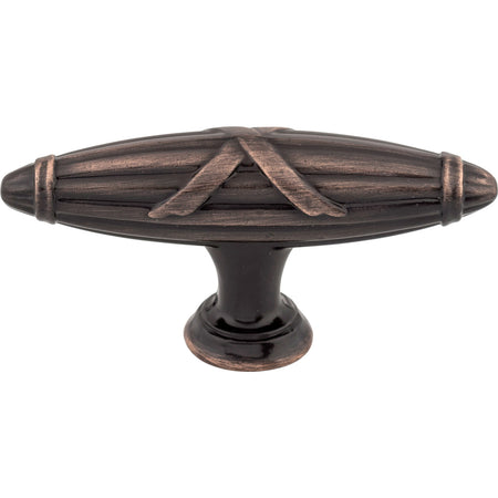 Top Knobs M1646: 2-3/4" Ribbon & Reed T-Bar Cabinet Knob - Tuscan Bronze