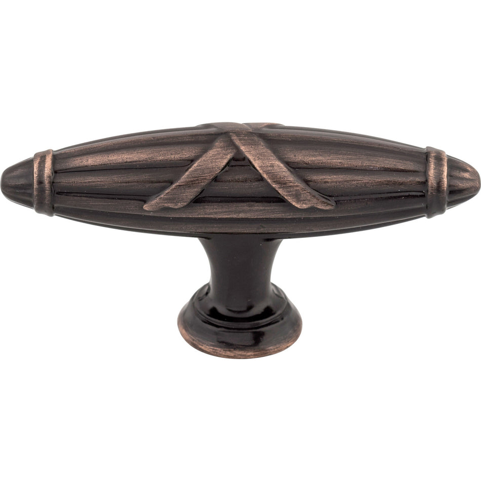 Top Knobs M1646: 2-3/4" Ribbon & Reed T-Bar Cabinet Knob - Tuscan Bronze