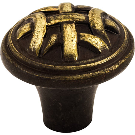 Top Knobs M166: 1" Celtic Round Cabinet Knob - Dark Antique Brass