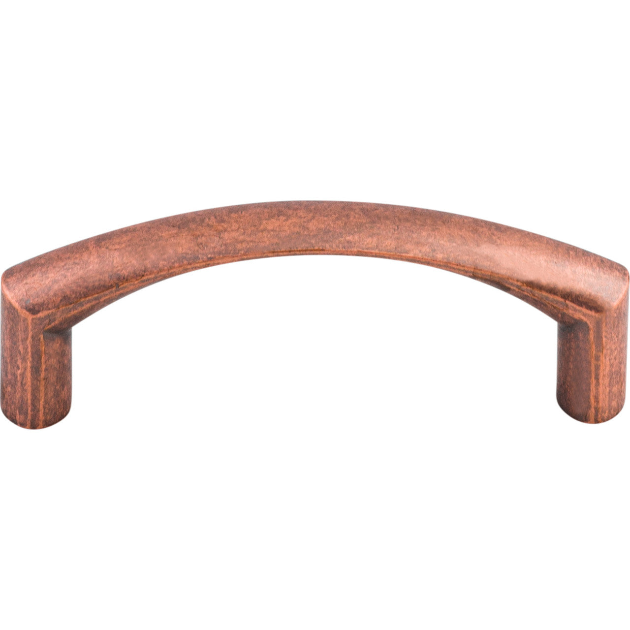 Top Knobs M1702: 3" cc Griggs Curved Bar Cabinet Pull - Antique Copper