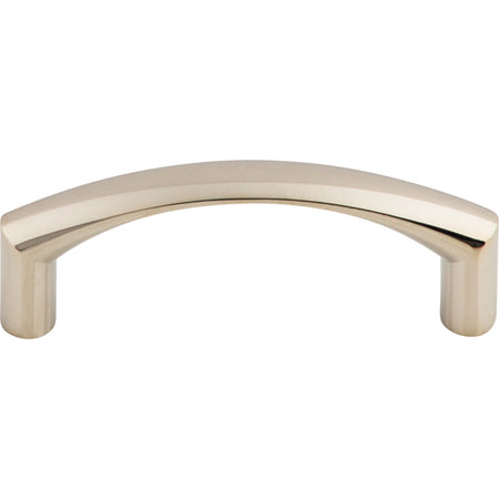 Top Knobs M1704: 3" cc Griggs Curved Bar Cabinet Pull - Polished Nickel