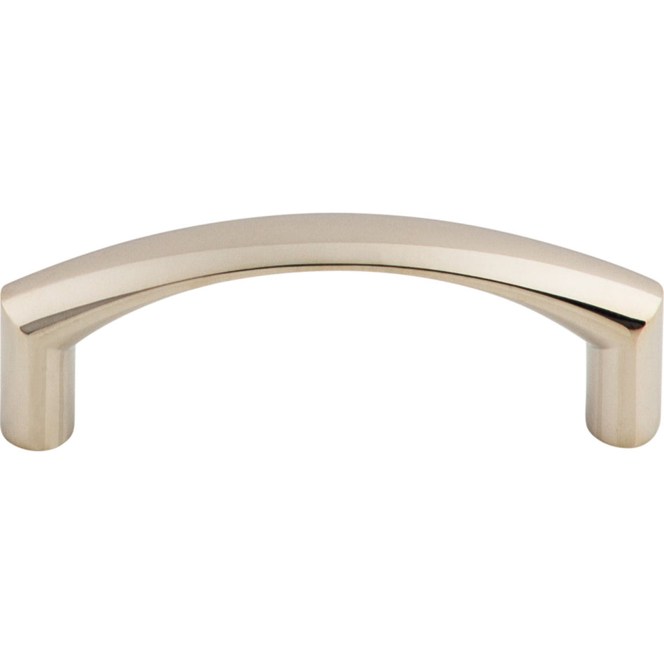 Top Knobs M1704: 3" cc Griggs Curved Bar Cabinet Pull - Polished Nickel