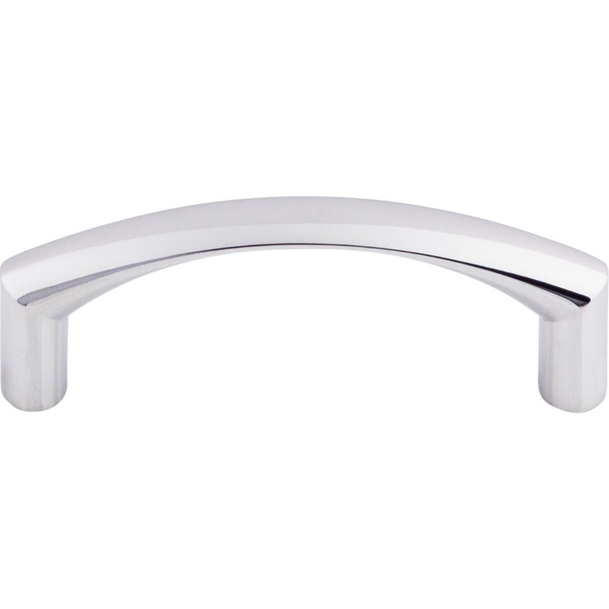 Top Knobs M1705: 3" cc Griggs Curved Bar Cabinet Pull - Polished Chrome