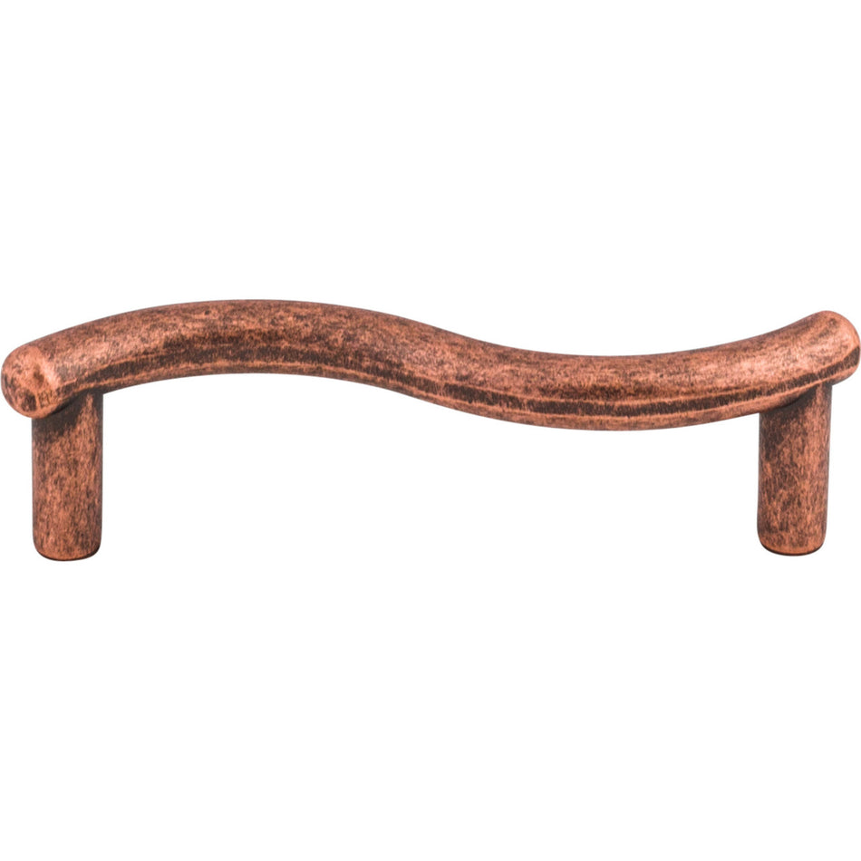 Top Knobs M1757: 3" cc Spiral Wave Cabinet Pull - Antique Copper