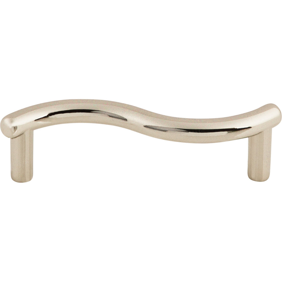Top Knobs M1759: 3" cc Spiral Wave Cabinet Pull - Polished Nickel