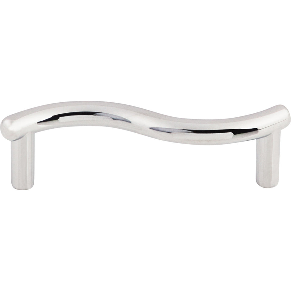 Top Knobs M1760: 3" cc Spiral Wave Cabinet Pull - Polished Chrome