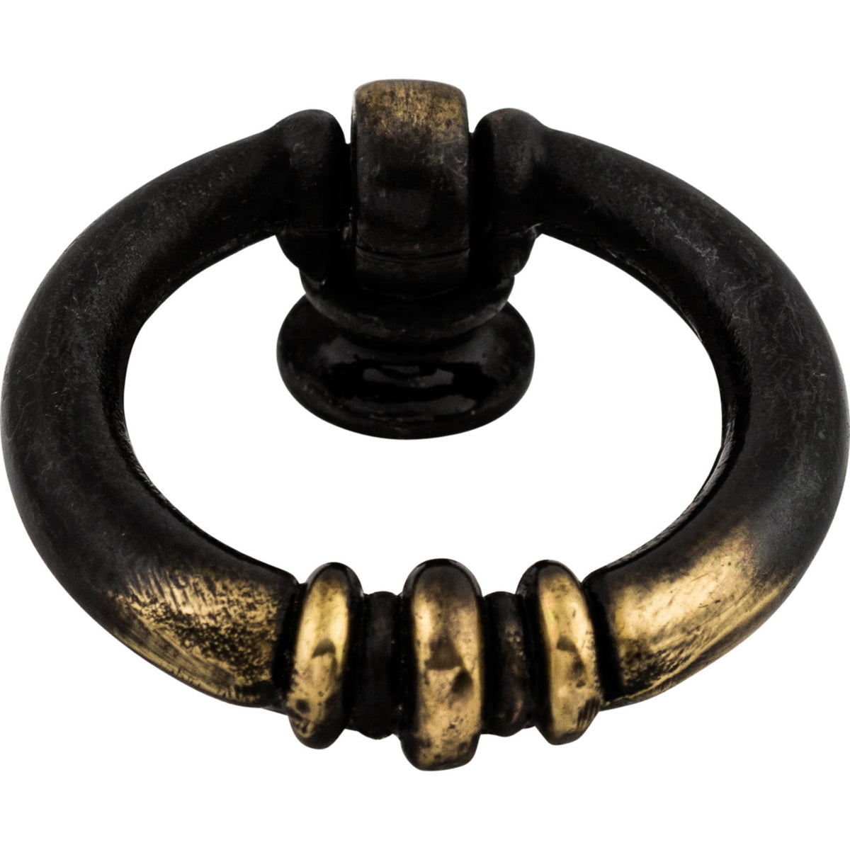 Top Knobs M176: 1-5/8" Newton Ring Cabinet Knob - Dark Antique Brass