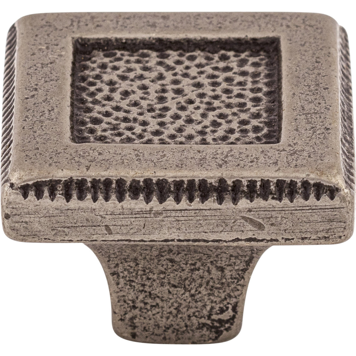 Top Knobs M1820: 1-5/16" Britannia Square Inset Cabinet Knob - Cast Iron