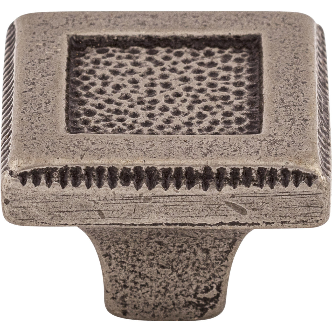 Top Knobs M1820: 1-5/16" Britannia Square Inset Cabinet Knob - Cast Iron