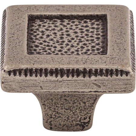 Top Knobs M1820: 1-5/16" Britannia Square Inset Cabinet Knob - Cast Iron