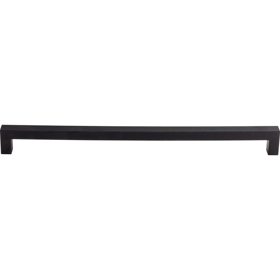 Top Knobs M1840: 12" cc Nouveau III Tapered Bar Cabinet Pull - Flat Black
