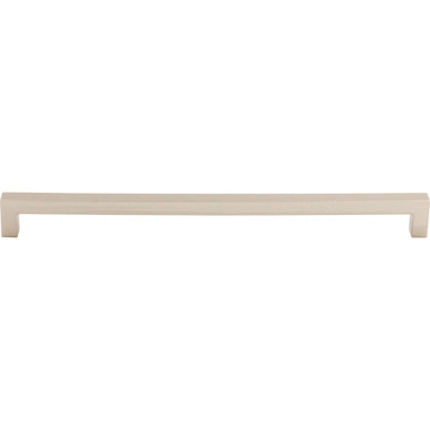 Top Knobs M1841: 12" cc Asbury Square Bar Cabinet Pull - Polished Nickel