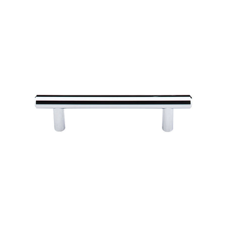 Top Knobs M1847: 3-3/4" cc Hopewell Round Bar Cabinet Pull - Polished Chrome