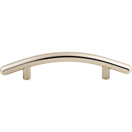Top Knobs M1951: 3-3/4" cc Nouveau Curved Bar Cabinet Pull - Polished Nickel