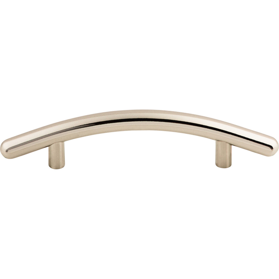 Top Knobs M1951: 3-3/4" cc Nouveau Curved Bar Cabinet Pull - Polished Nickel