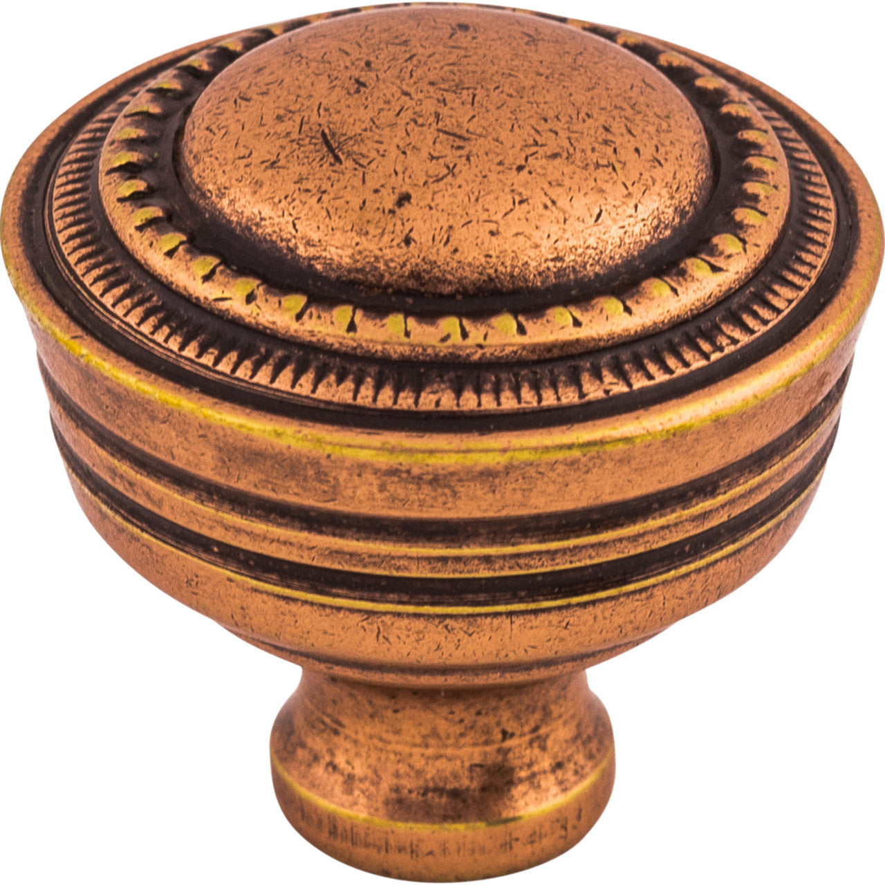 Top Knobs M201: 1-1/4" Contessa Round Cabinet Knob - Old English Copper