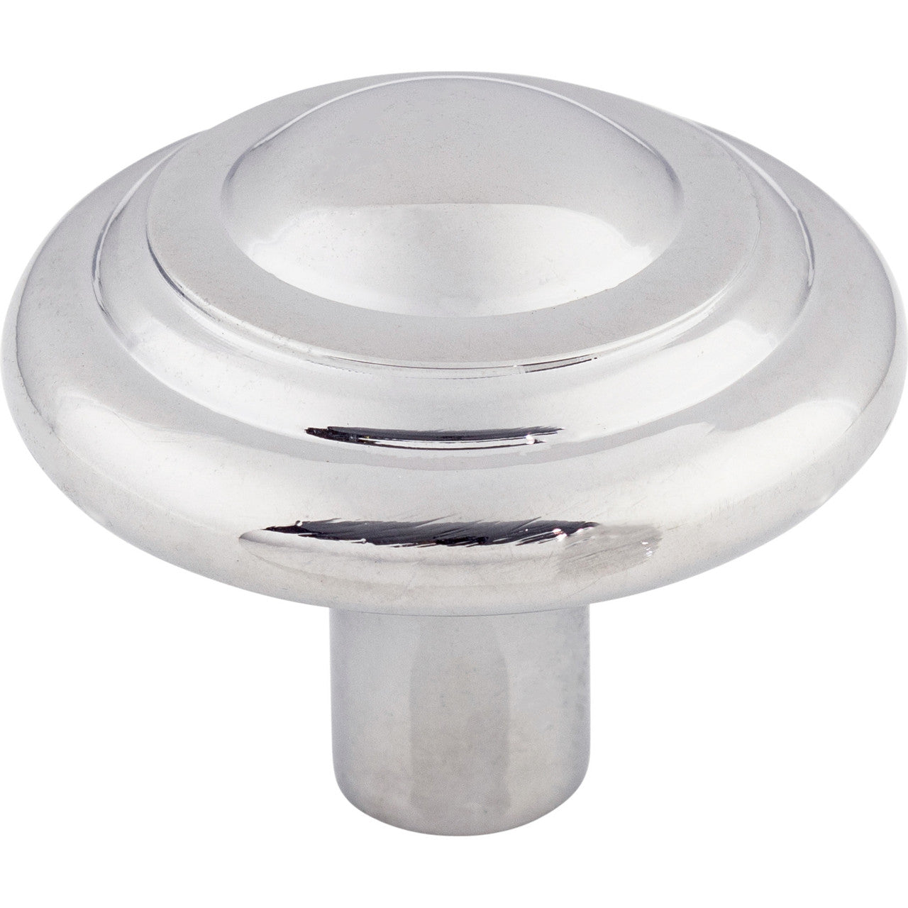 Top Knobs M2036: 1-3/4" Aspen II Round Button Cabinet Knob - Polished Chrome
